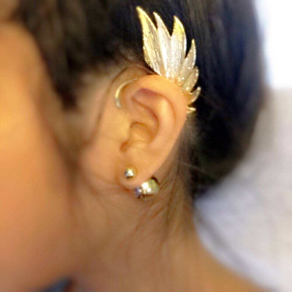 Faux Gold Angel Wing Ear Accessory